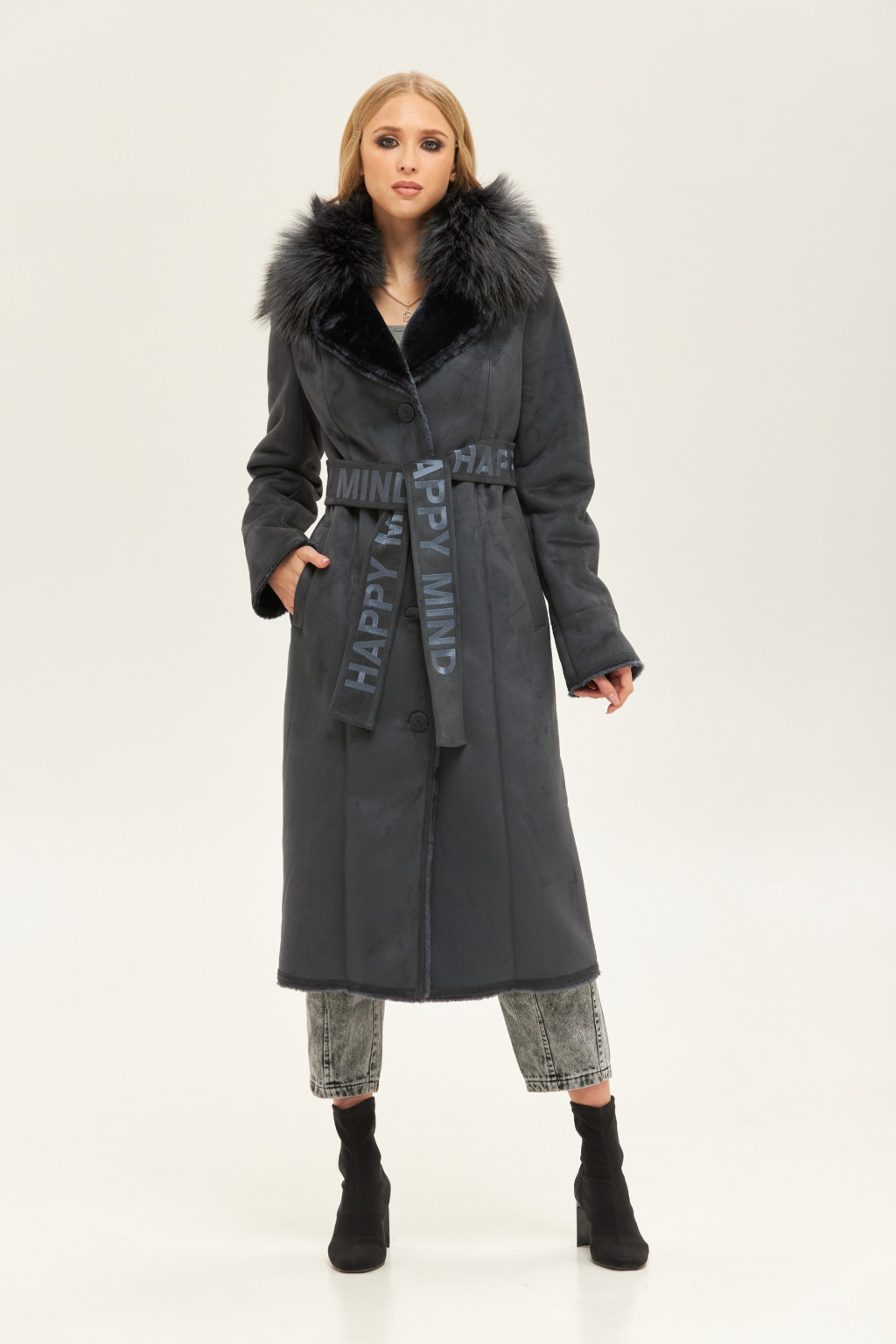 Зимняя дубленка Mila Nova Д-173 деним — изображение 3