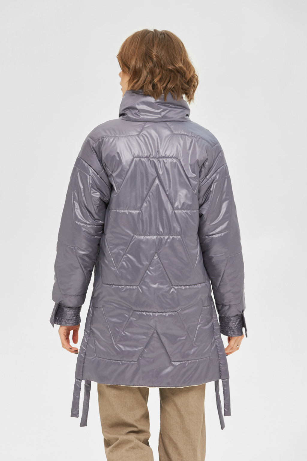 Демисезонная куртка Mila Nova К-190 сирень+молоко — изображение 2