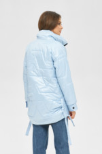 Демисезонная куртка Mila Nova К-190 голубой+чёрный — изображение 2