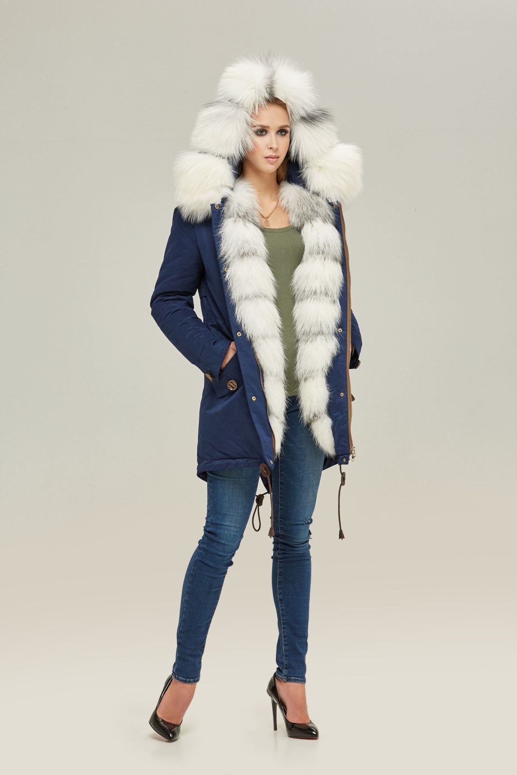 Зимняя парка Mila Nova П-16ех синий+белый — изображение 2