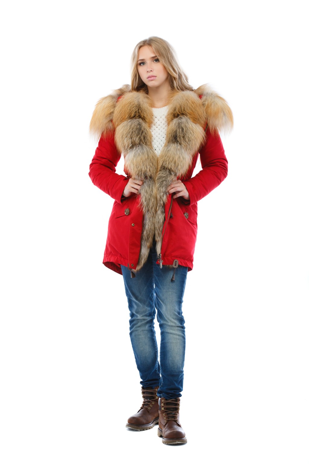 Зимняя парка Mila Nova П-16ех красная — изображение 5