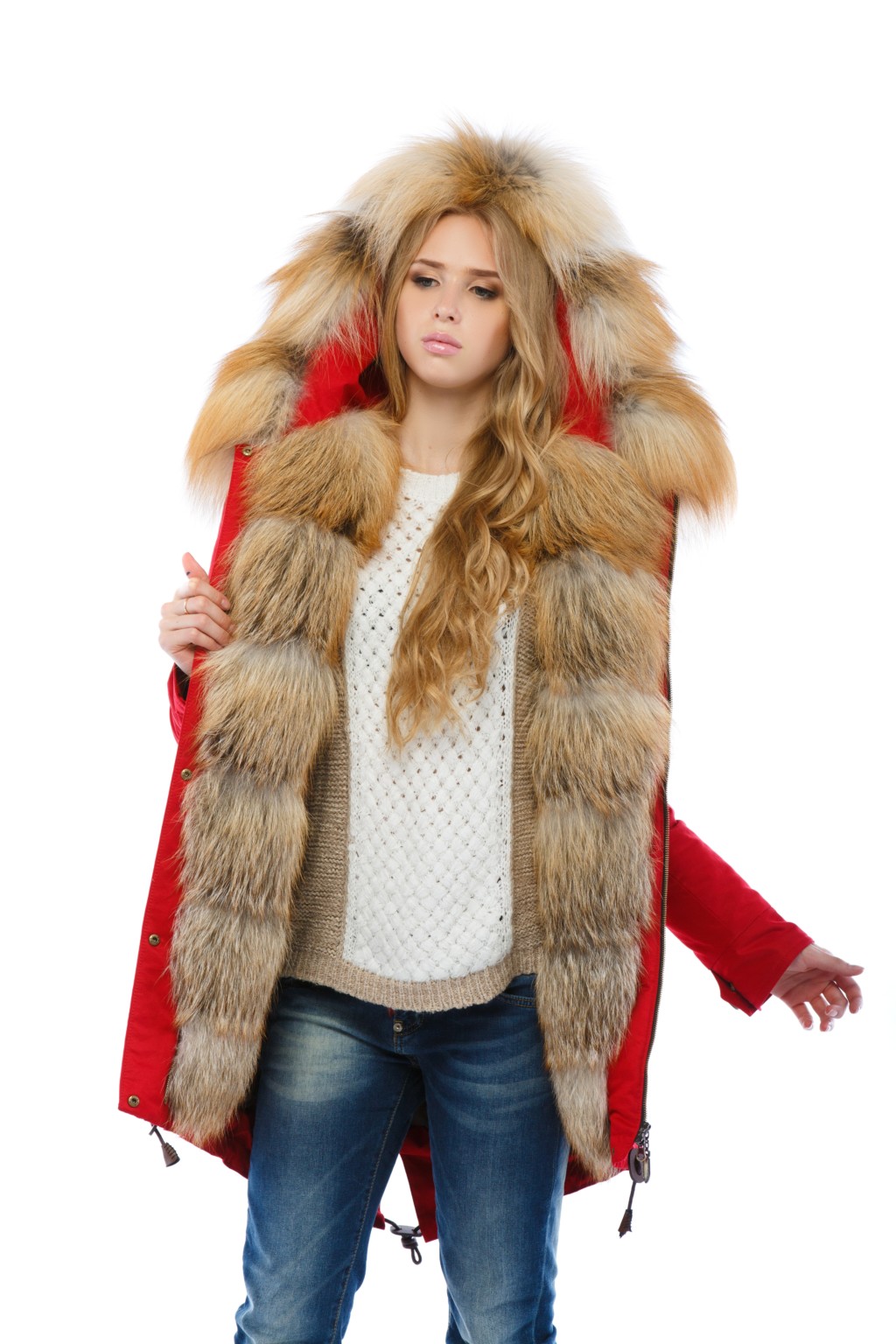 Зимняя парка Mila Nova П-16ех красная — изображение 4