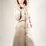 Зимняя дубленка Mila Nova Б-13н бежевая