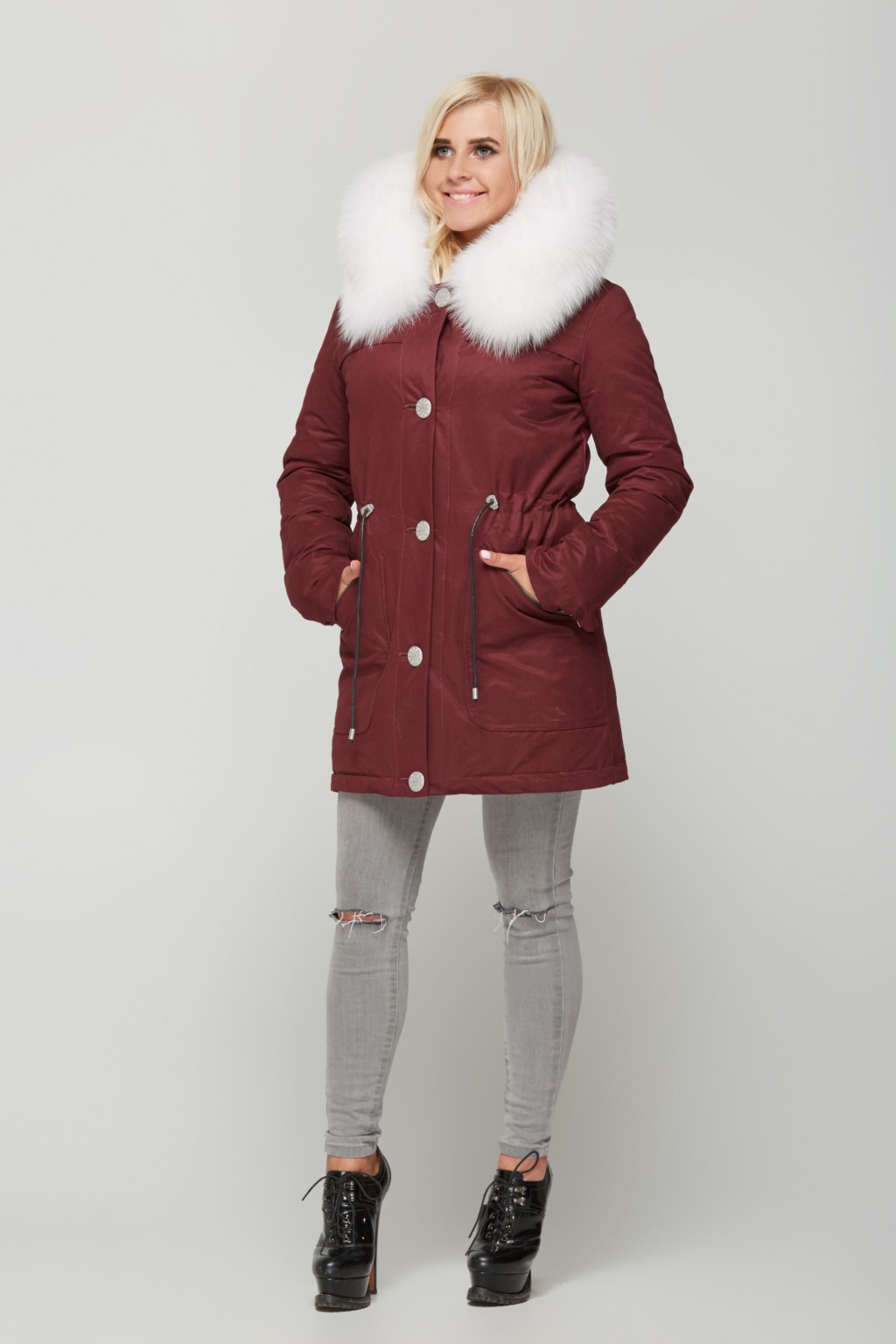 Зимняя парка Mila Nova П-28 бордо — изображение 2