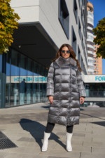 Зимний пуховик Mila Nova К-90 серый — изображение 4