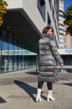 Зимний пуховик Mila Nova К-90 серый — изображение 5