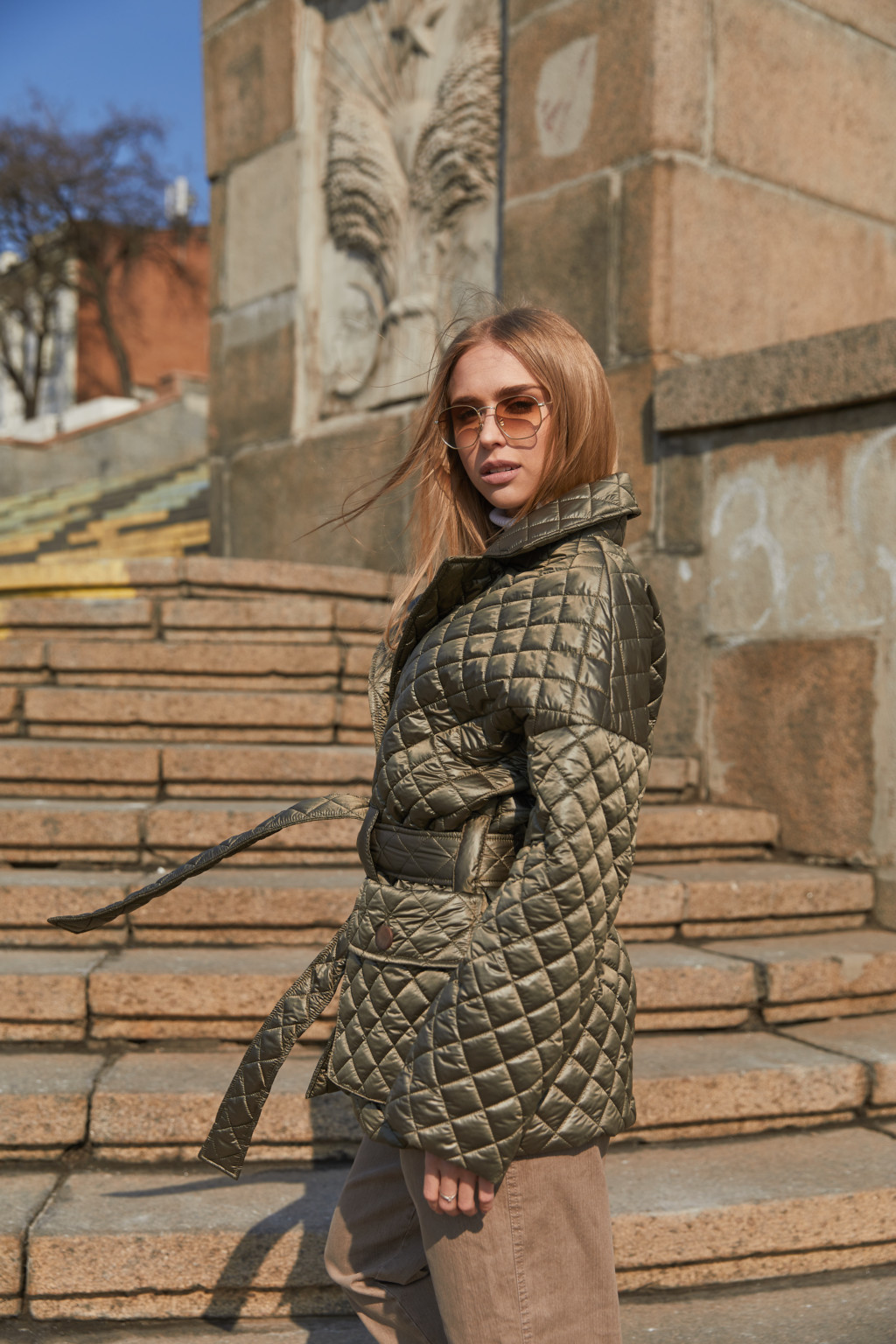 Демисезонная Куртка Mila Nova К-201 хаки — изображение 3