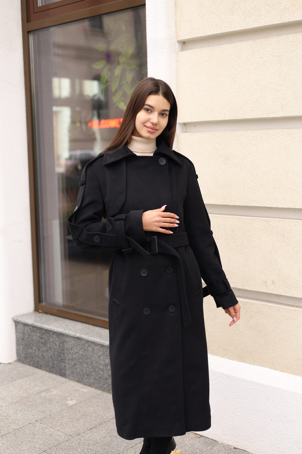 Демисезонное пальто Mila Nova ПВ-93 черное — изображение 3