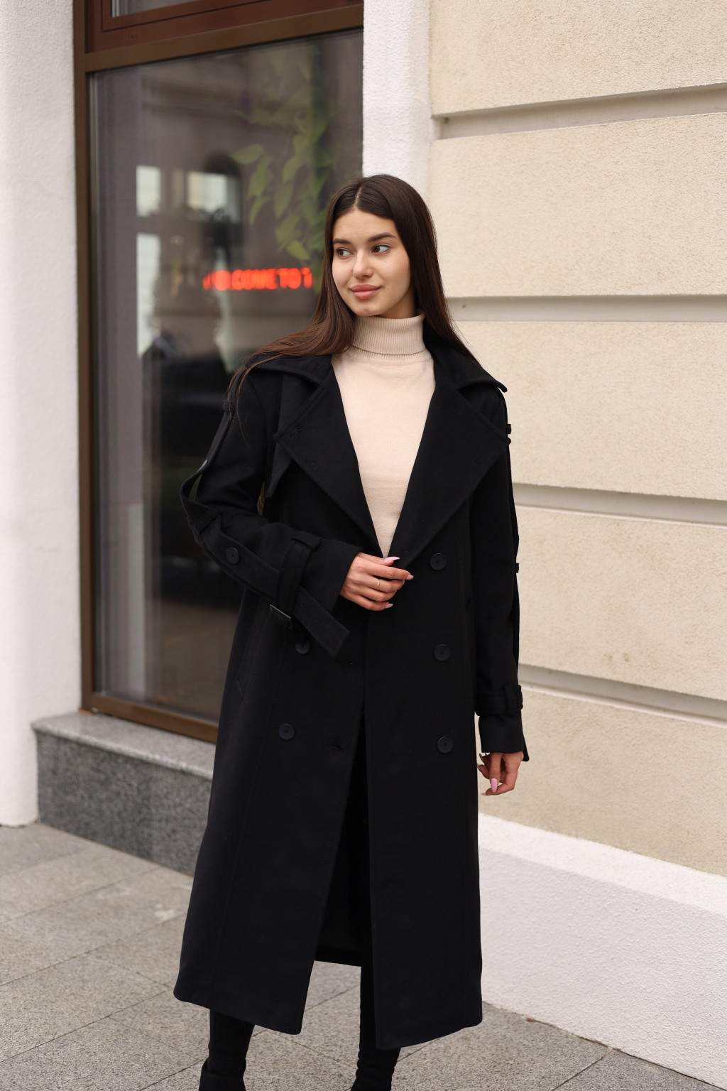 Демисезонное пальто Mila Nova ПВ-93 черное — изображение 2