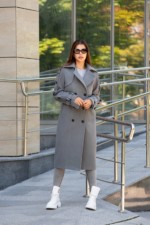 Демисезонное пальто Mila Nova ПВ-93 темно-серое