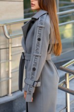 Демісезонне пальто Mila Nova ПВ-93 темно-сіре - Зображення 4