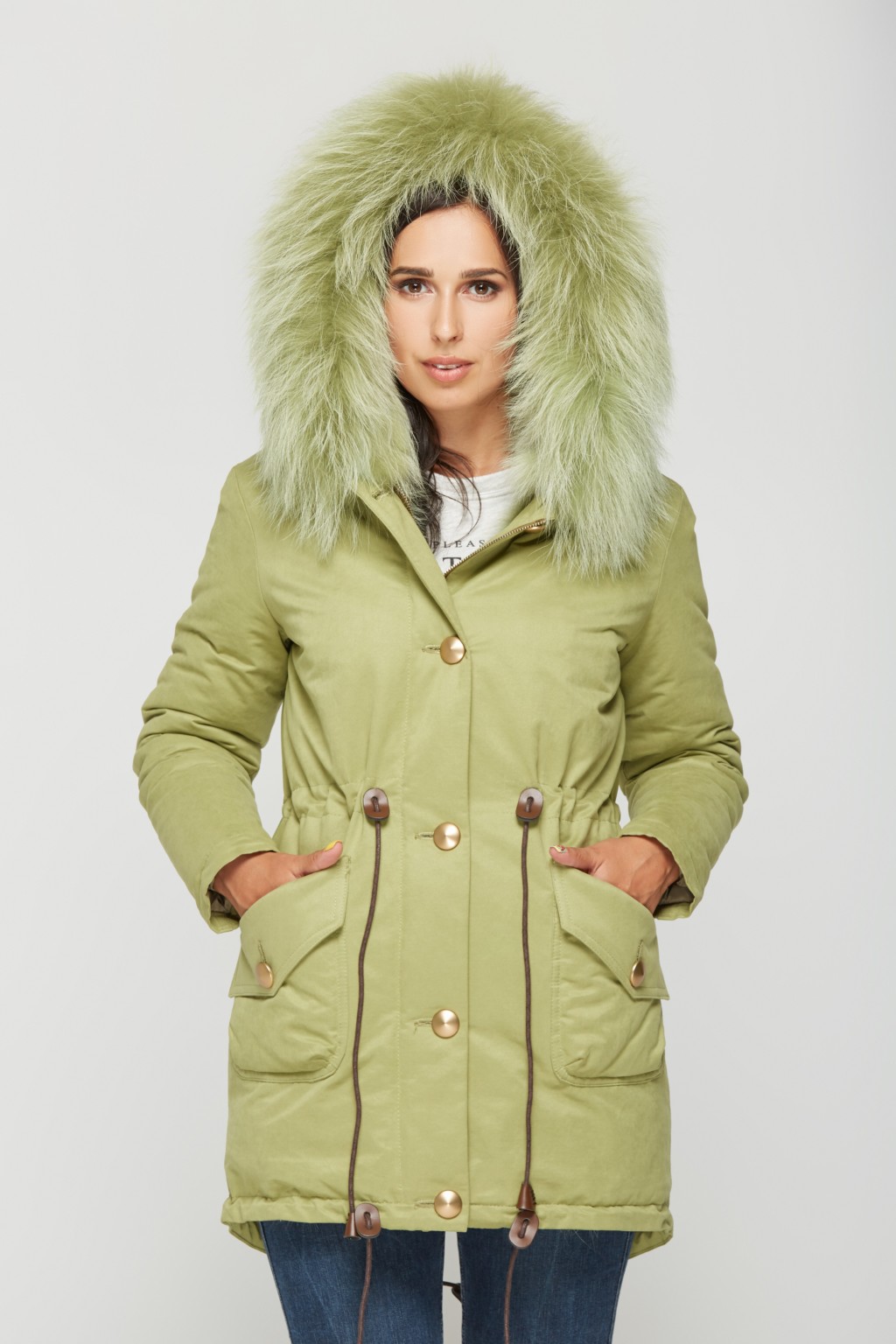 Зимова парка Mila Nova П-17ех оливка - Зображення 2