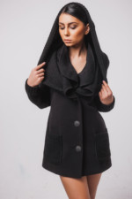 Демисезонное пальто Mila Nova А-25 черный — изображение 2