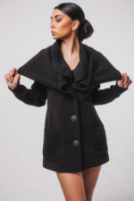 Демисезонное пальто Mila Nova А-25 черный — изображение 3