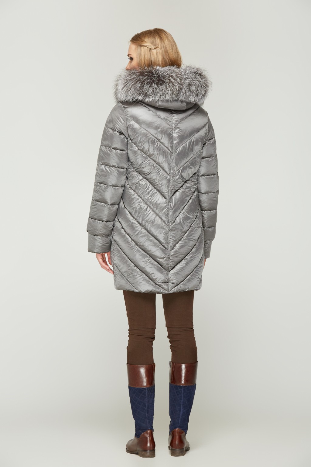 Зимний пуховик Mila Nova К-53 серый — изображение 2