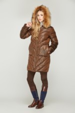 Зимовий пуховик Mila Nova К-53 шоколад - Зображення 2