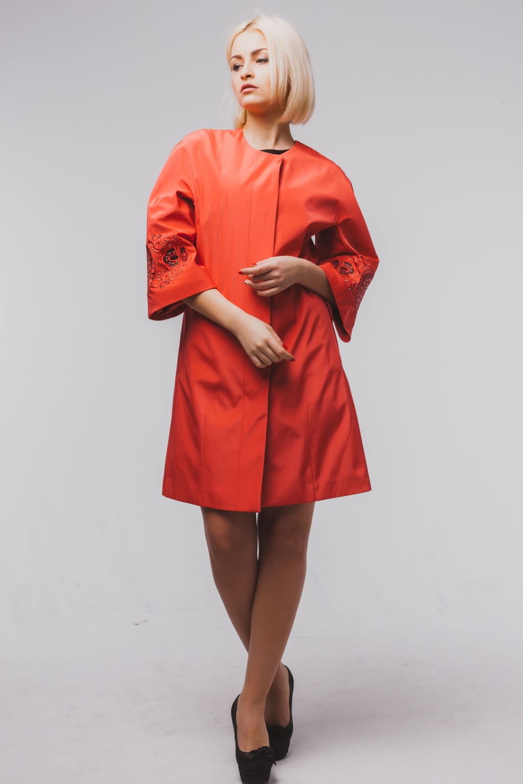 Демисезонный Плащ Mila Nova А-12пл коралл — изображение 3