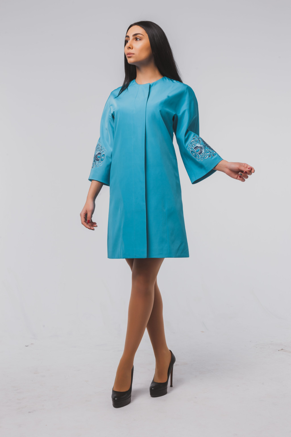 110_38758 Демисезонный Плащ Mila Nova А-12пл голубой — изображение 1