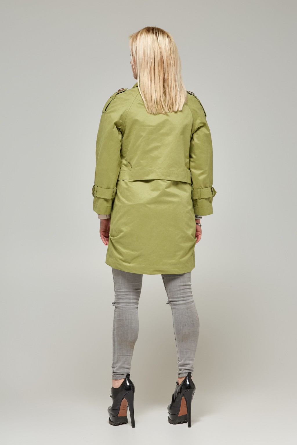 Демисезонный плащ Mila Nova Q-27 оливка — изображение 2