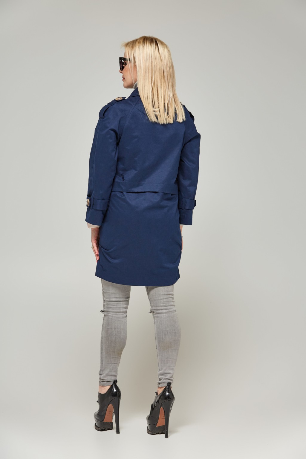 Демисезонный плащ Mila Nova Q-27 синий — изображение 2