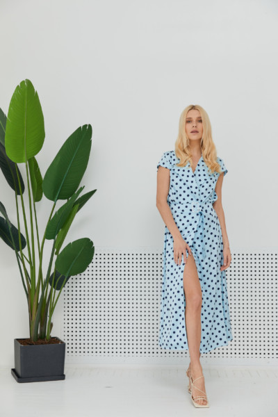 Летнее платье Mila Nova Ф-82 голубой горох