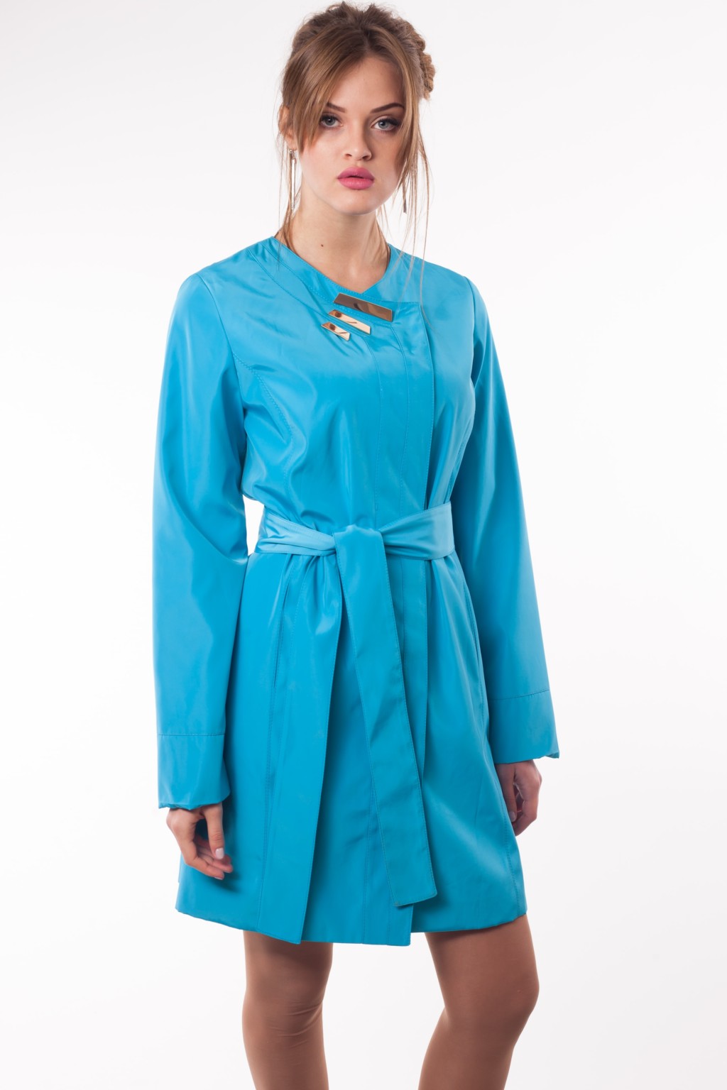 Демисезонный плащ Mila Nova А-3 голубой — изображение 2