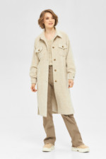 Демисезонное пальто Mila Nova ПВ-248 молоко клетка