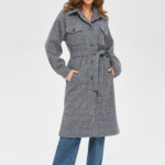 Демисезонное пальто Mila Nova ПВ-248 синяя клетка