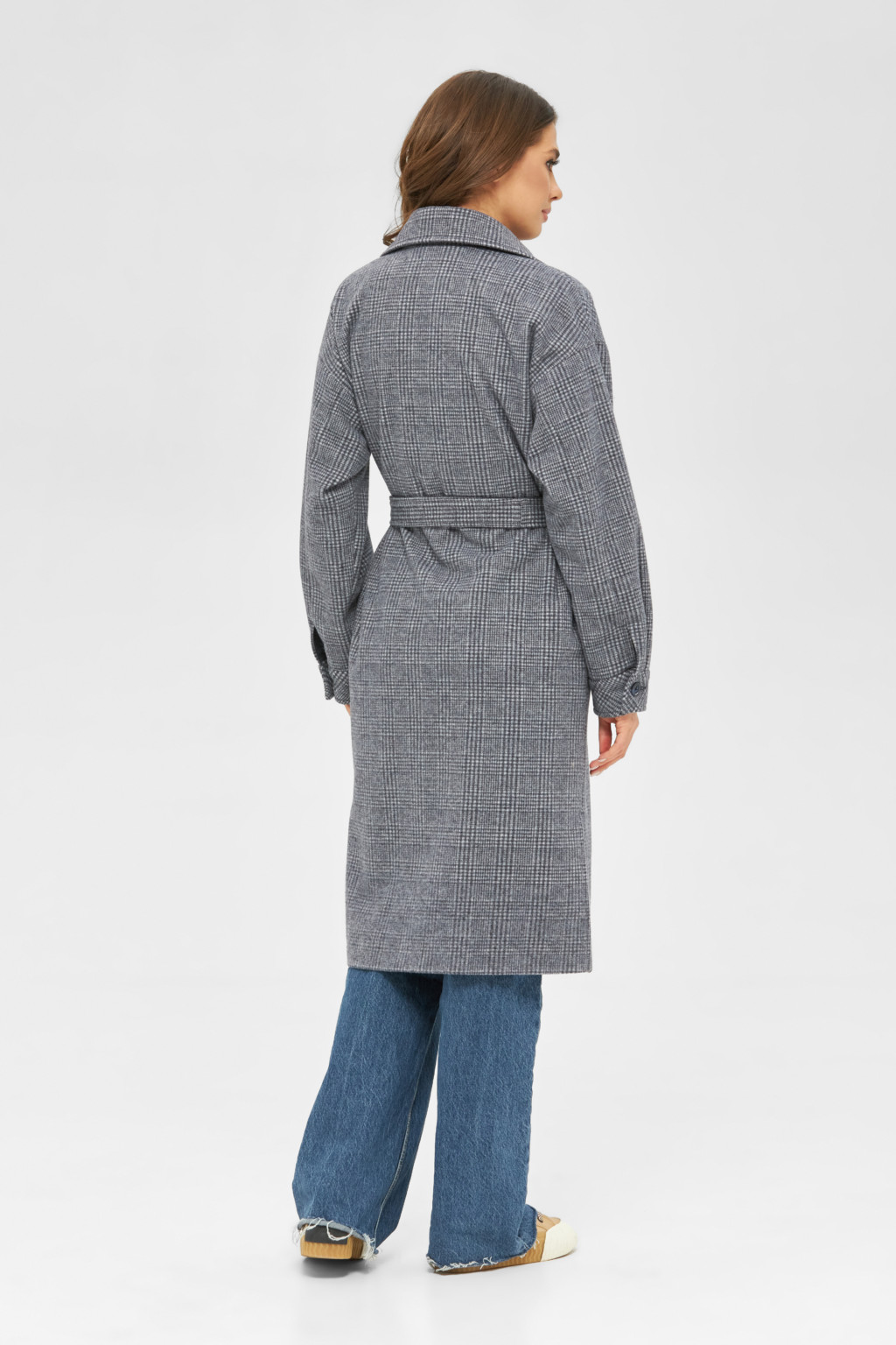 Демісезонне пальто Mila Nova ПВ-248 синя клітинка - Зображення 2