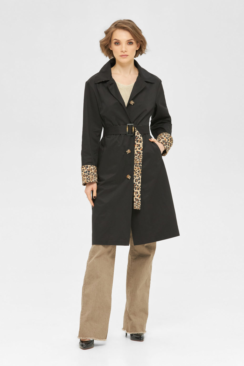 3134_19585 Демисезонный Плащ Mila Nova Q-90 черный — изображение 1