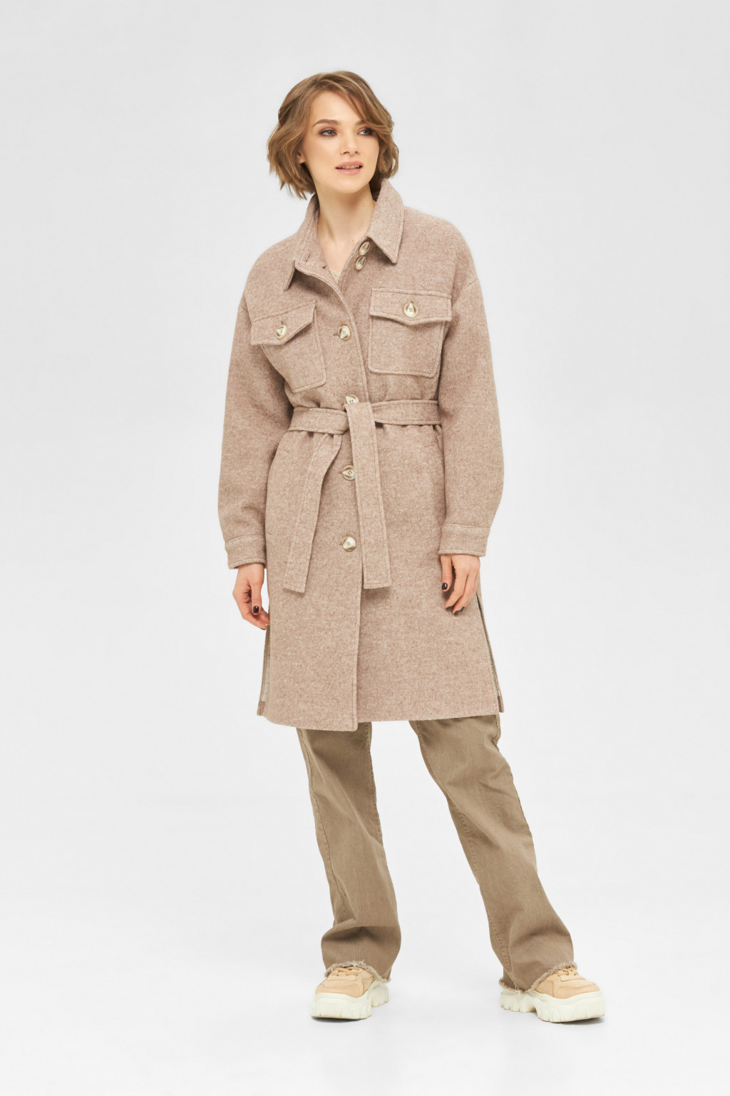 Демисезонное пальто Mila Nova ПВ-251 бежевый — изображение 1