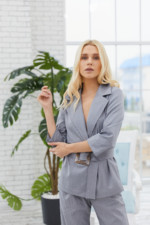 Летний костюм Mila Nova J-28 серый в полоску — изображение 3