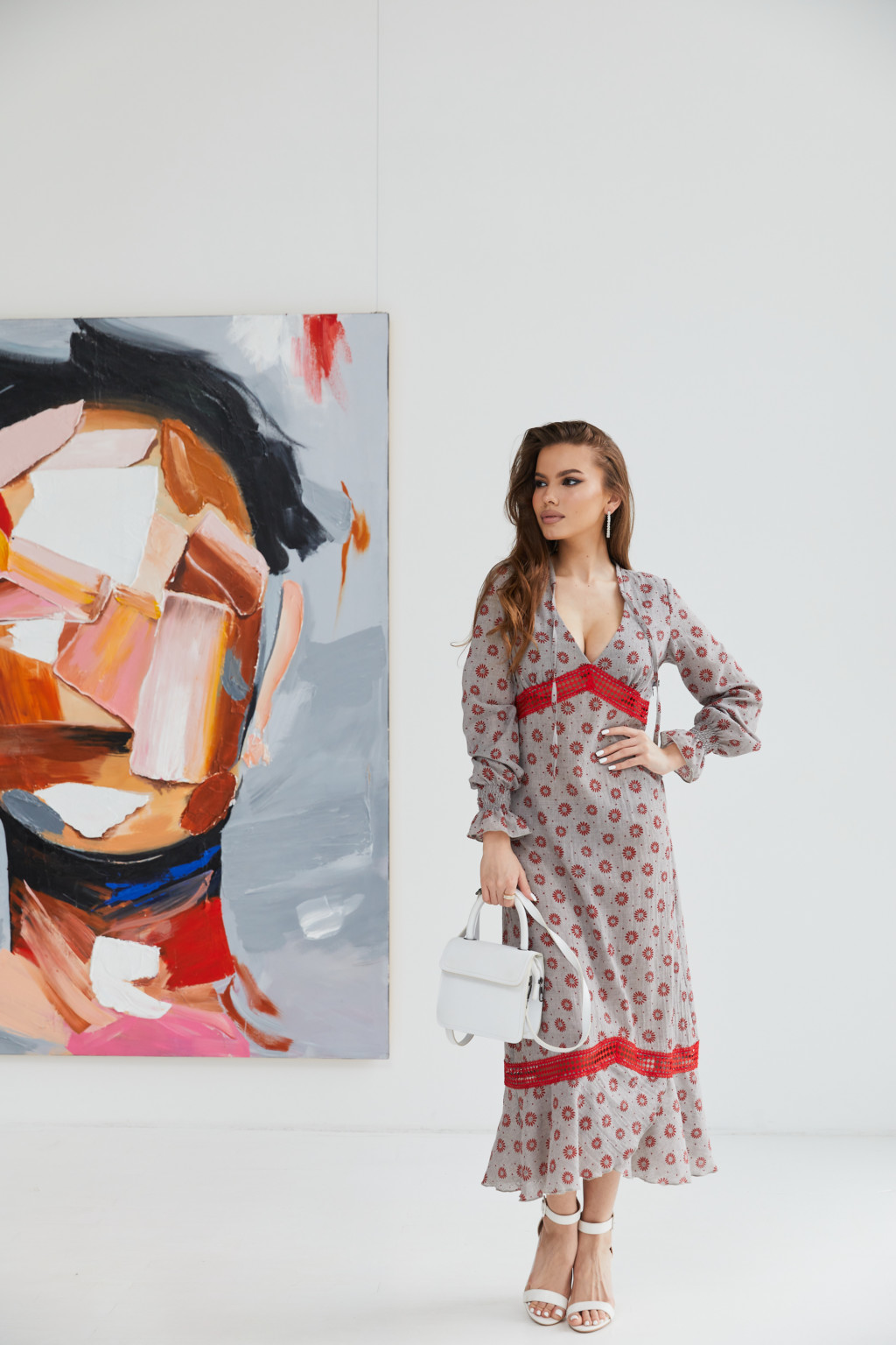 Летнее платье Mila Nova Ф-123 серое — изображение 1