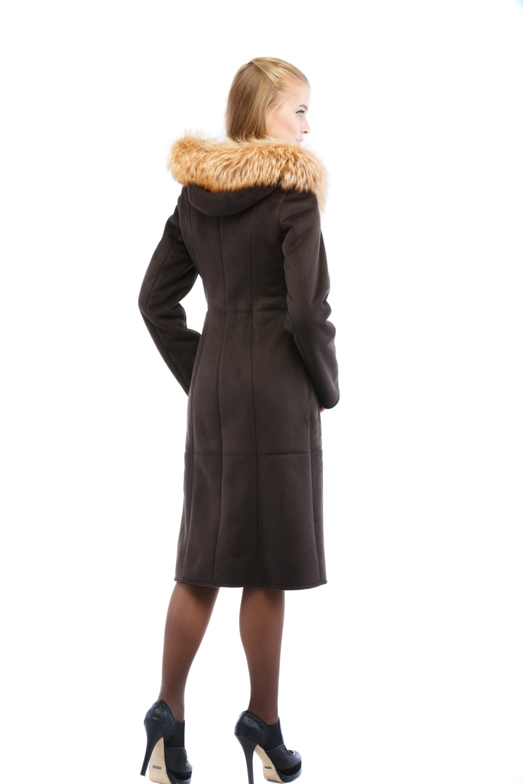 Зимняя дубленка Mila Nova Д-56 шоколад — изображение 2
