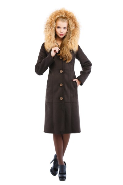 Зимняя дубленка Mila Nova Д-56 шоколад