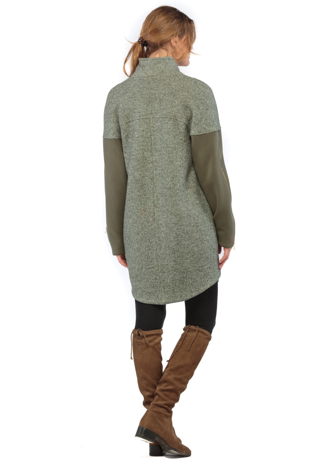 Демисезонное пальто Mila Nova ПВ-26 зеленый — изображение 3