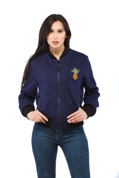 Демисезонная куртка-бомбер Mila Nova КВ-9 синий