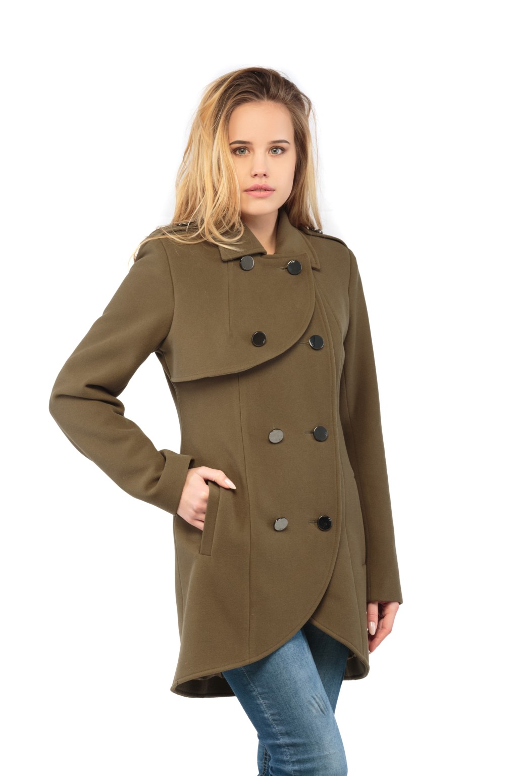 Демисезонное пальто Mila Nova ПВ-12 хаки — изображение 1