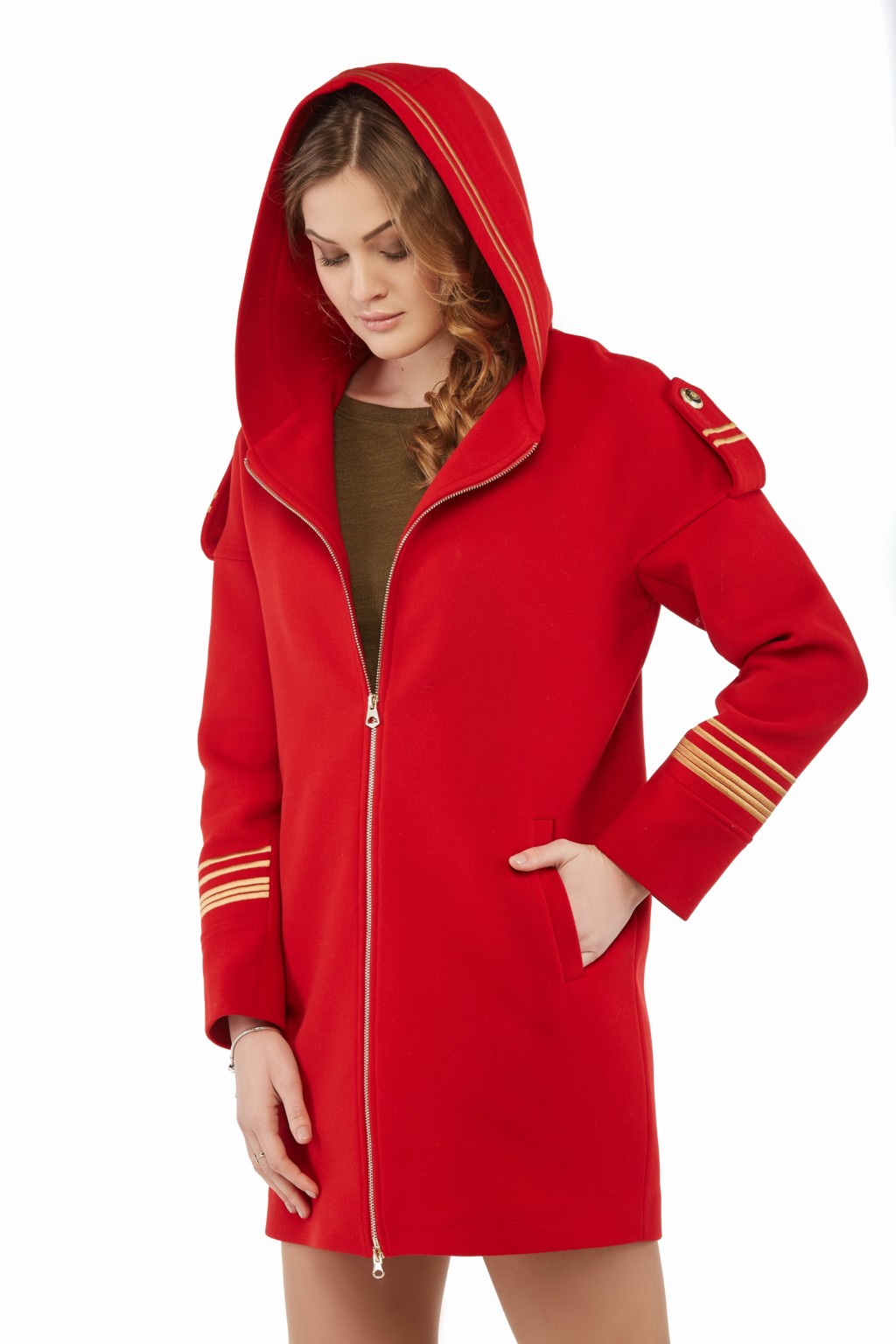 Демисезонное пальто Mila Nova ПВ-29 красный — изображение 3