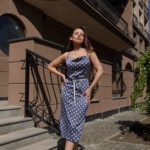 Летнее платье Mila Nova Ф-119 синий горох