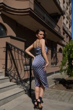 Летнее платье Mila Nova Ф-119 синий горох — изображение 2