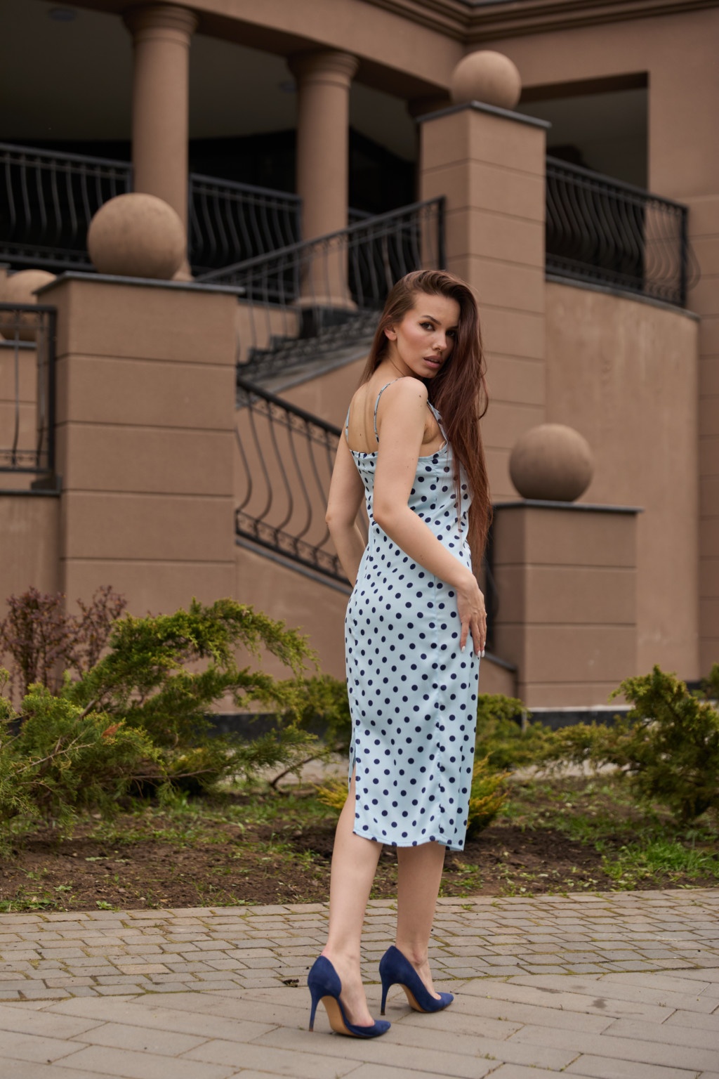 Летнее платье Mila Nova Ф-119 голубой горох — изображение 2