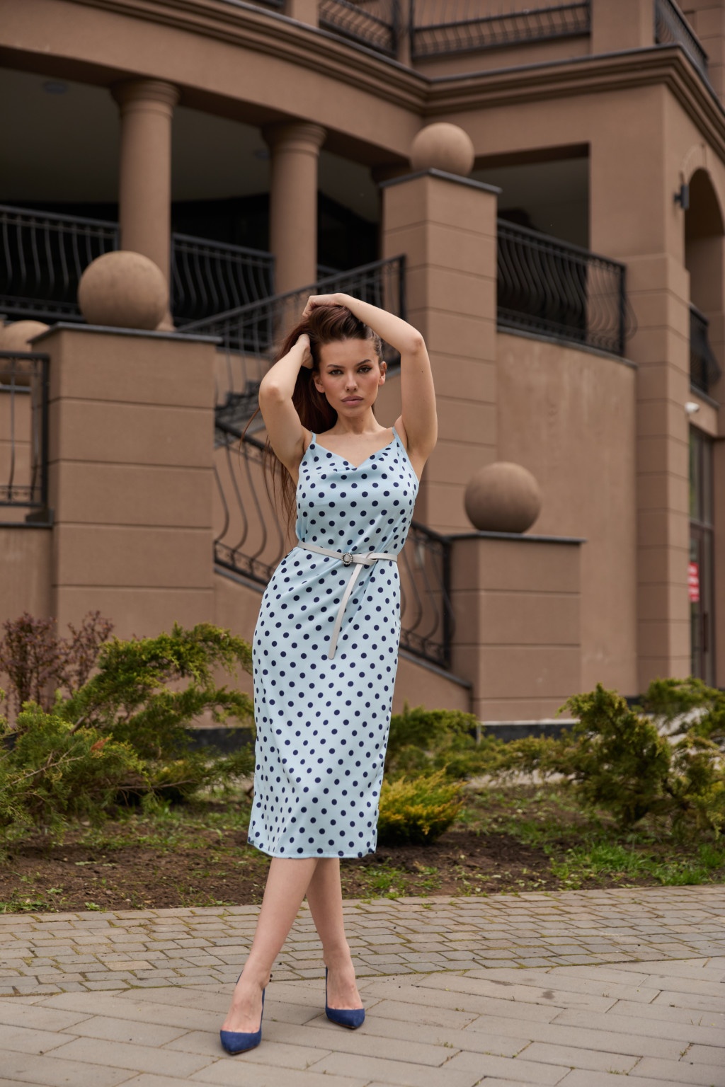 Летнее платье Mila Nova Ф-119 голубой горох — изображение 3