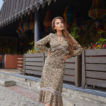 Летнее платье Mila Nova Ф-123 хаки принт