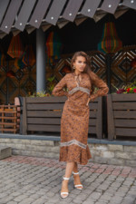 Летнее платье Mila Nova Ф-123 коричневый принт — изображение 4