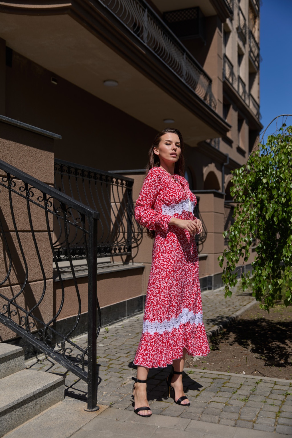 Летнее платье Mila Nova Ф-123 красное — изображение 3