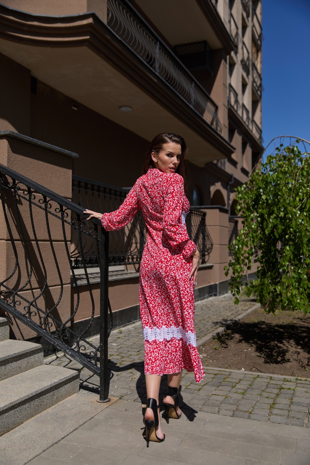 Летнее платье Mila Nova Ф-123 красное — изображение 4