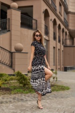 Летнее платье Mila Nova Ф-84 черный в ромашку — изображение 2