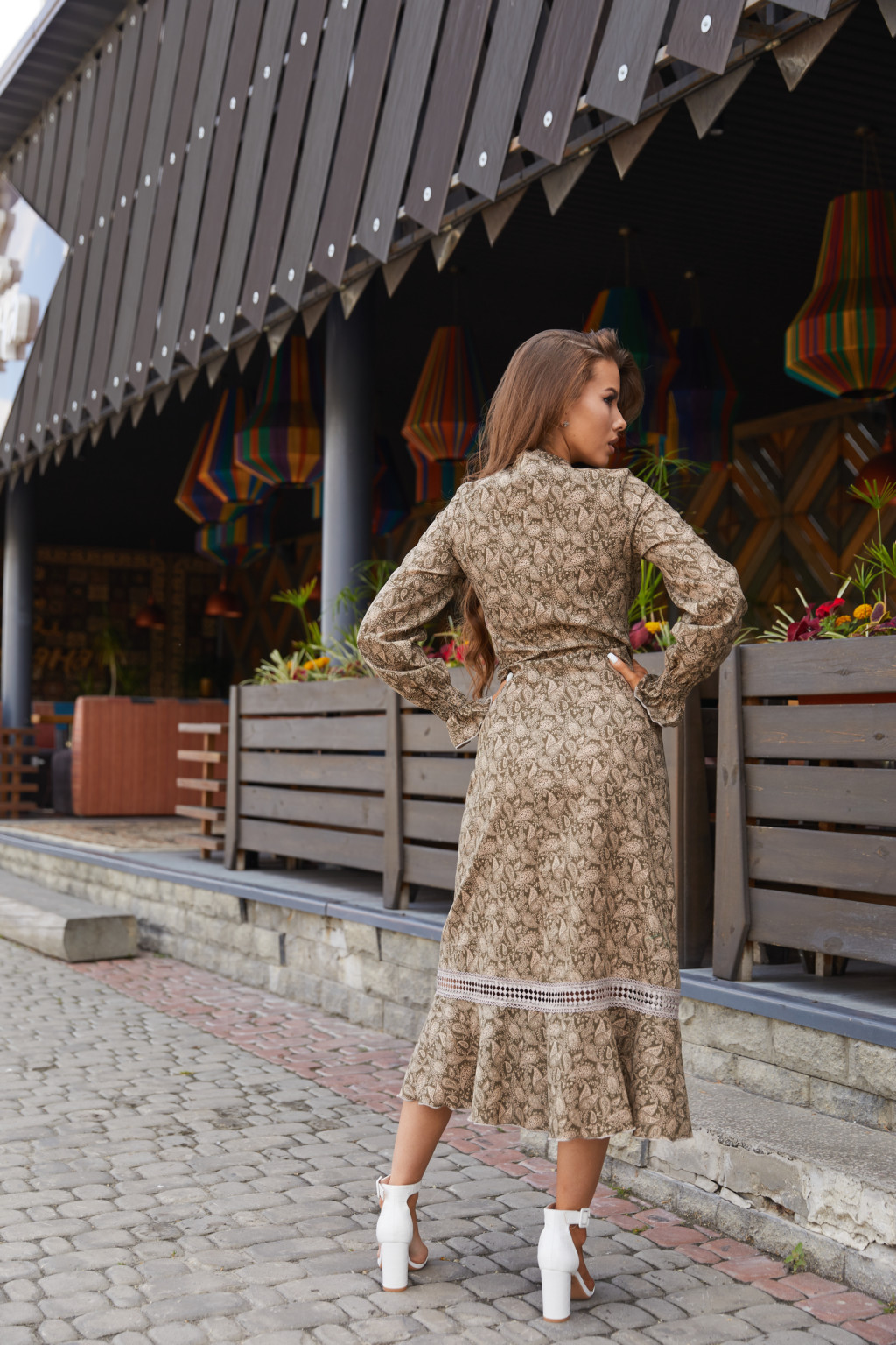 Летнее платье Mila Nova Ф-123 хаки принт — изображение 3