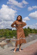 Летнее платье Mila Nova Ф-123 коричневый принт